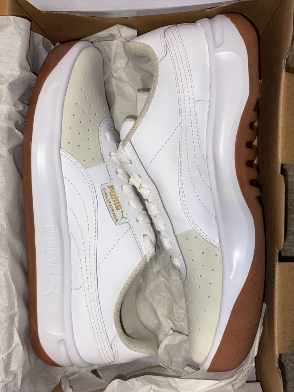 Puma Women's Shoe Size 7.5 Whisper White California Exotic Sneakers 368135 New